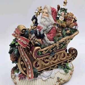 Fitz & Floyd Florentine Christmas Musical Santa Figurine